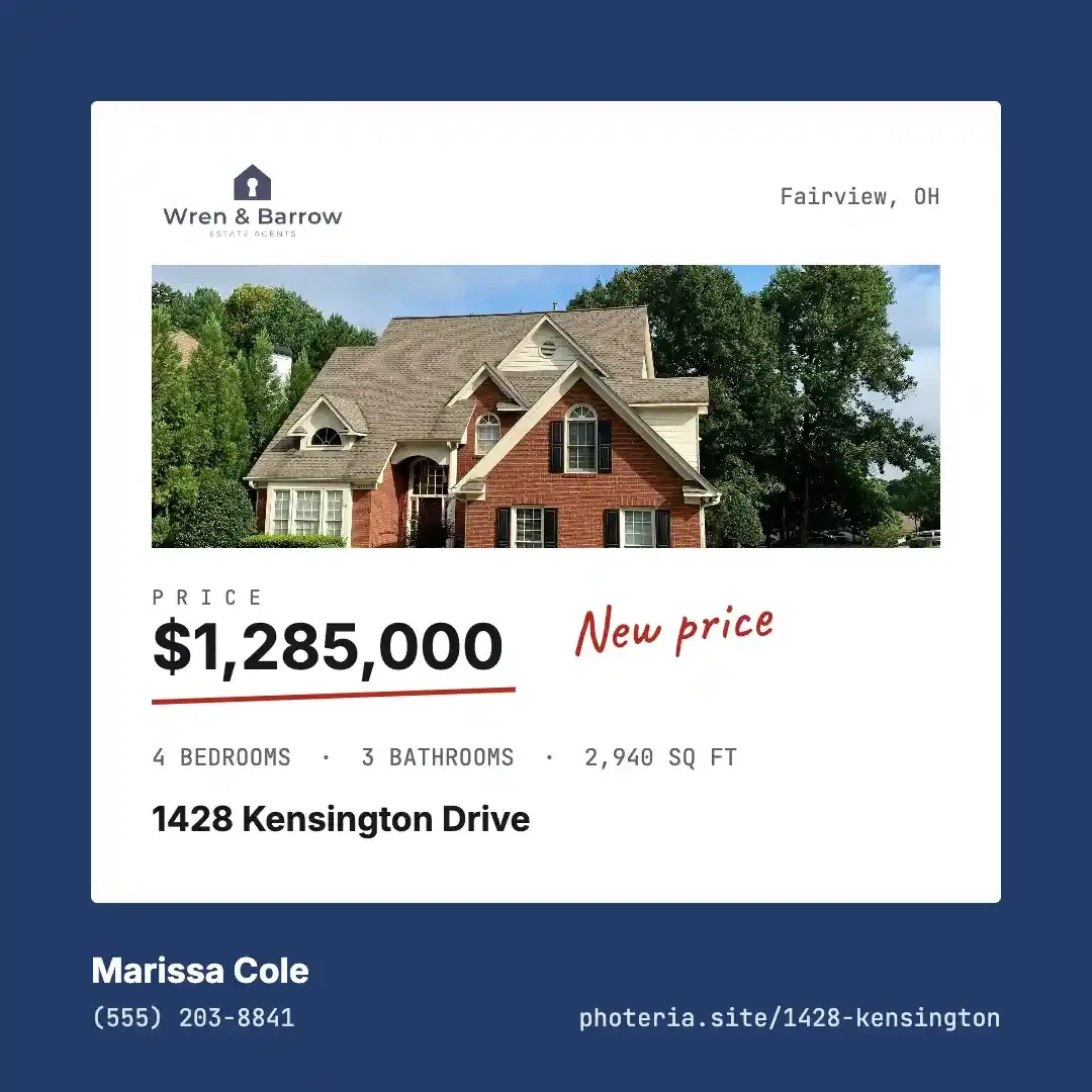Amended Price Card, a social post template