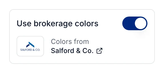 Use brokerage colors: on, with colors from Salford & Co.