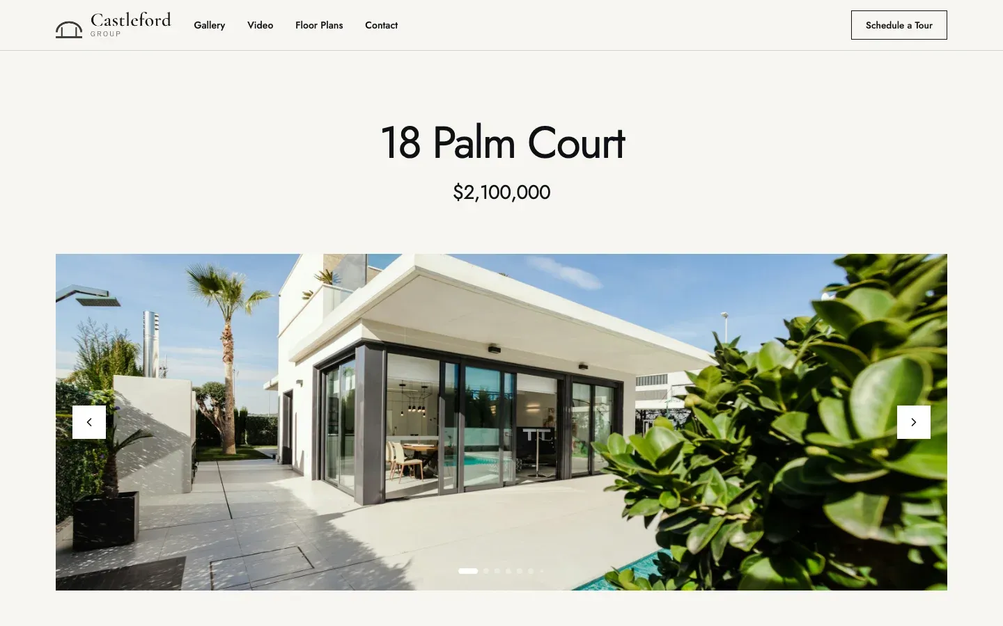 A property website in the Aura theme