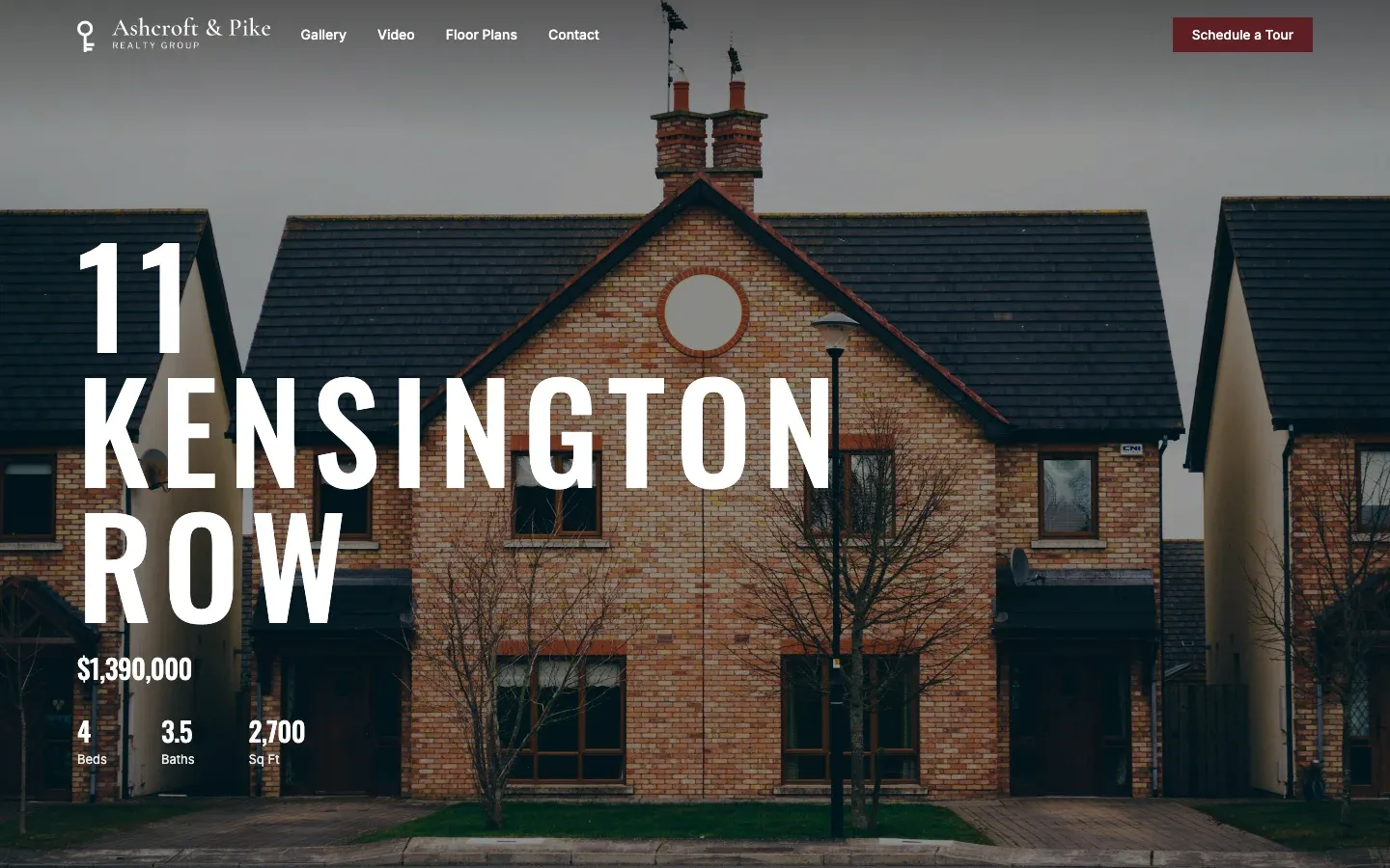 A property website in the Billboard theme