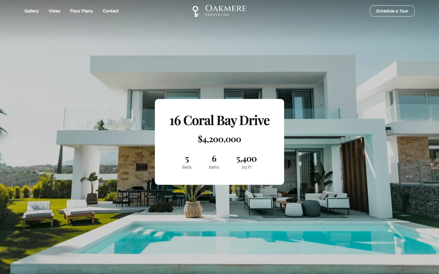 A property website in the Card theme