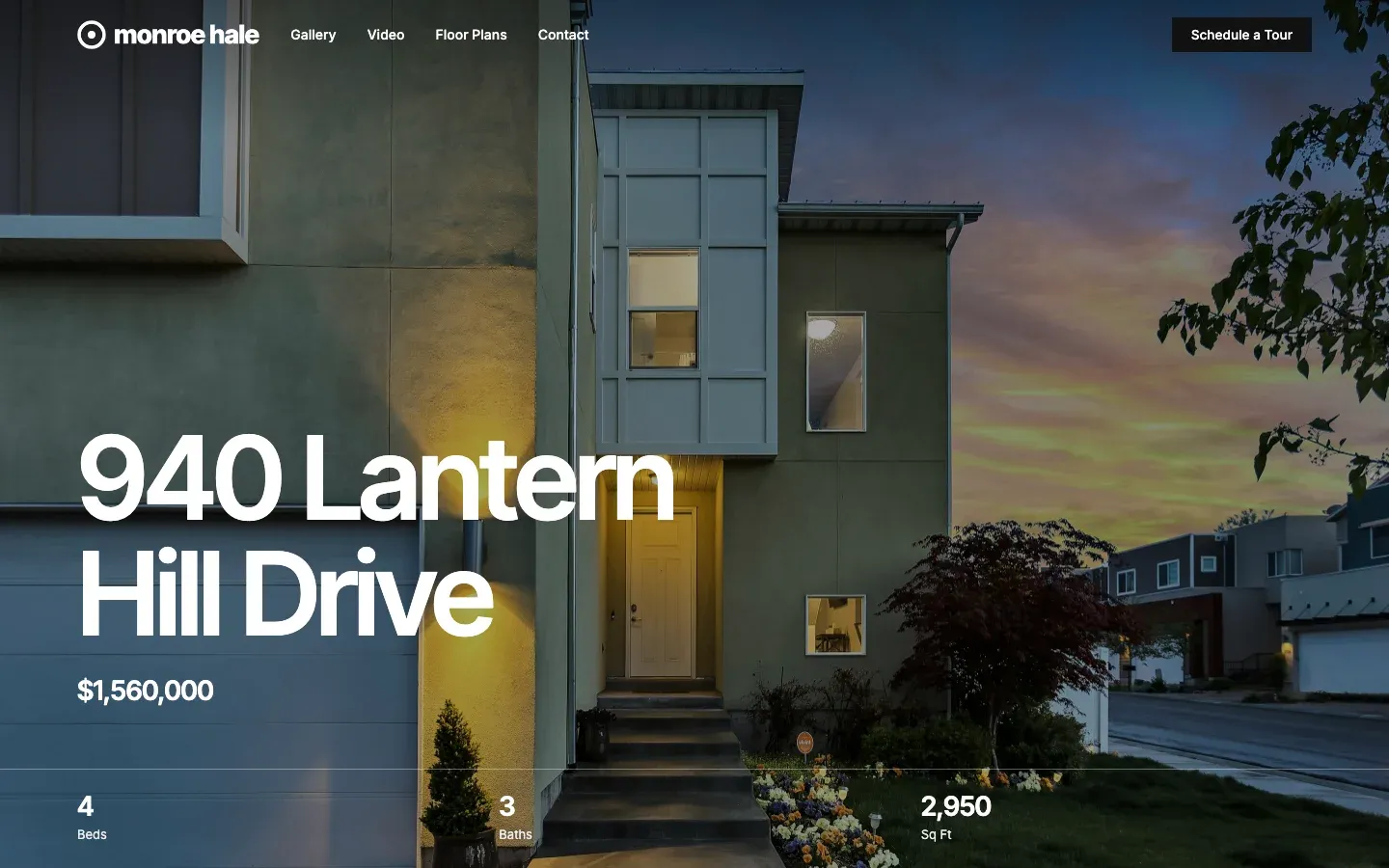 A property website in the Midcentury theme