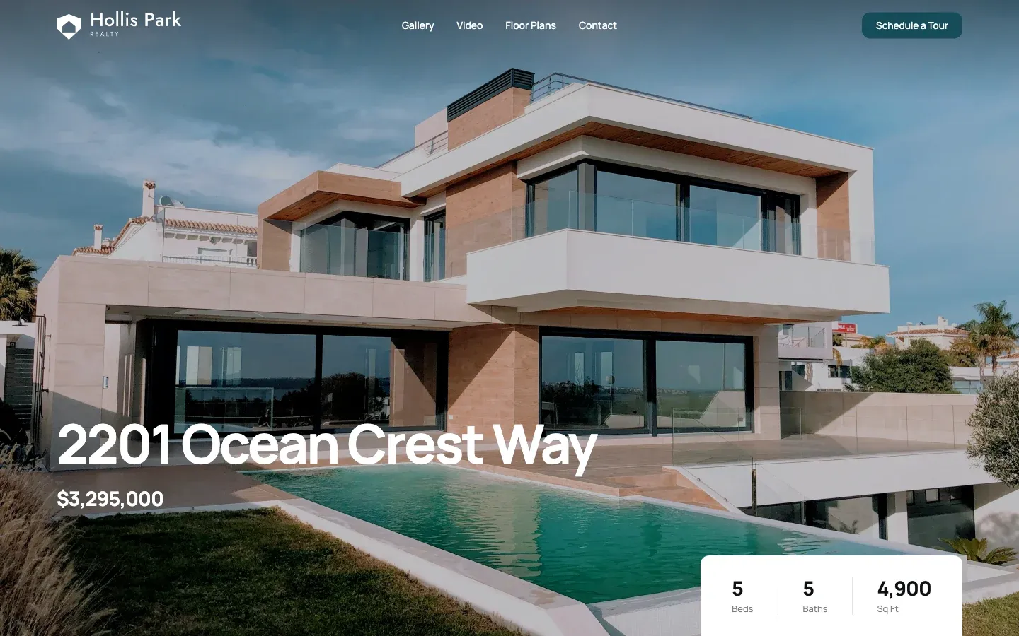 A property website in the Modern theme