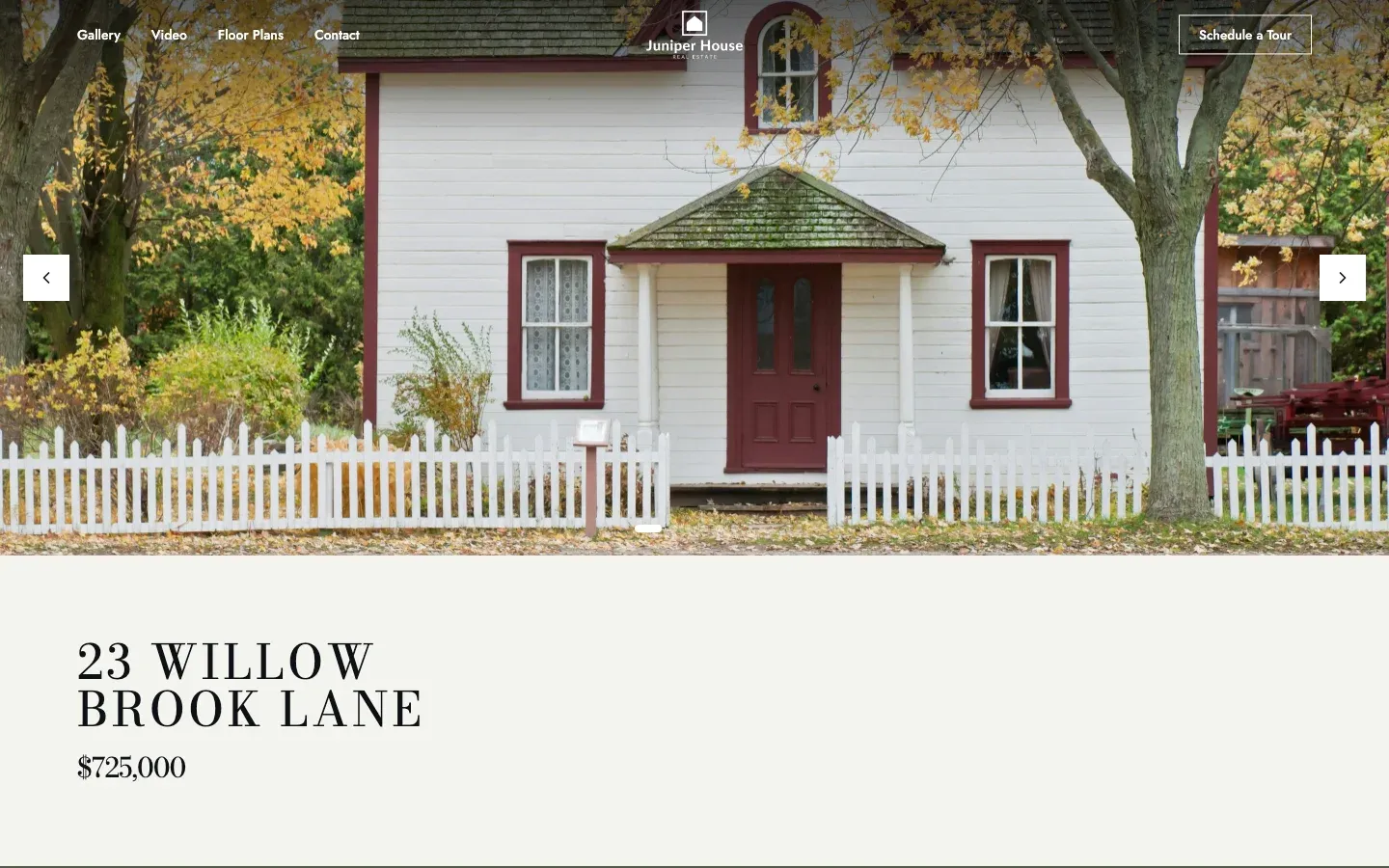 A property website in the Sage theme