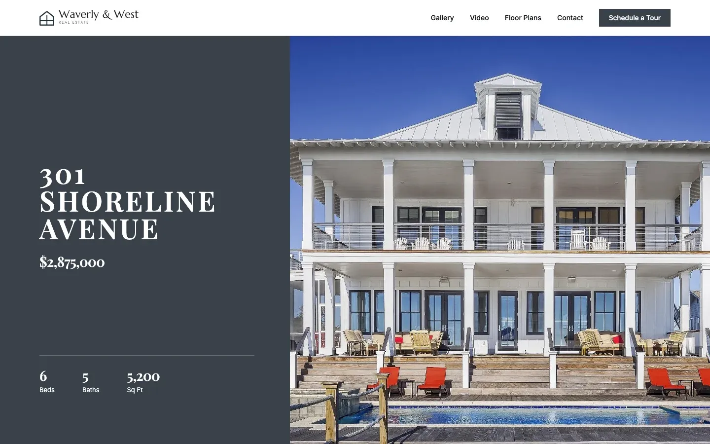 A property website in the Slate theme
