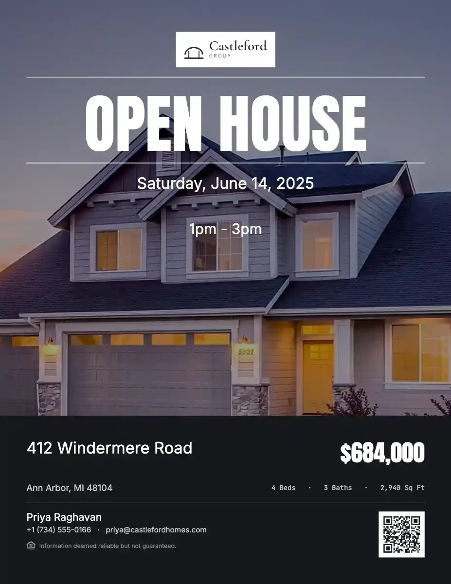 Open House Poster Flyer, a flyer template