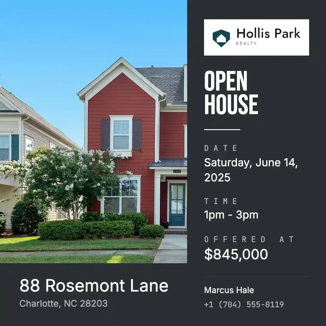 Open House Square Post, a social post template