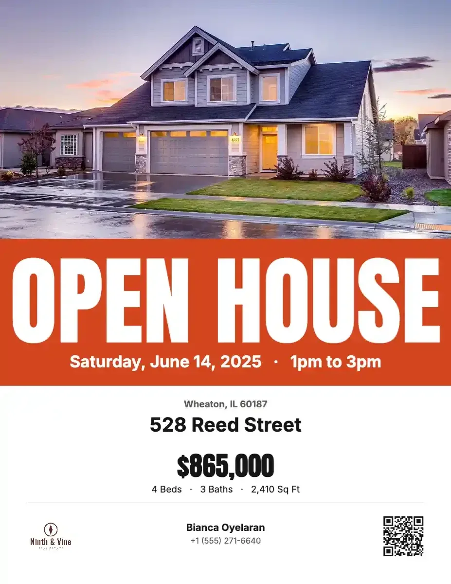Open House Window Poster, a flyer template