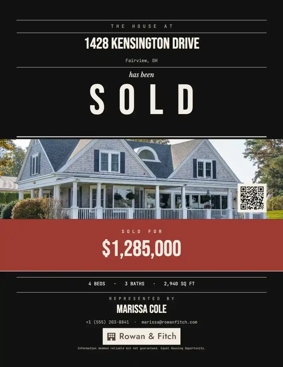 Sold Broadside, a flyer template