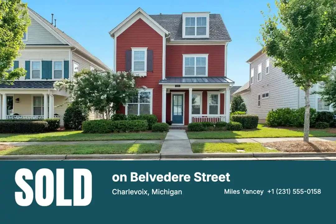 Sold Down The Street, a postcard template