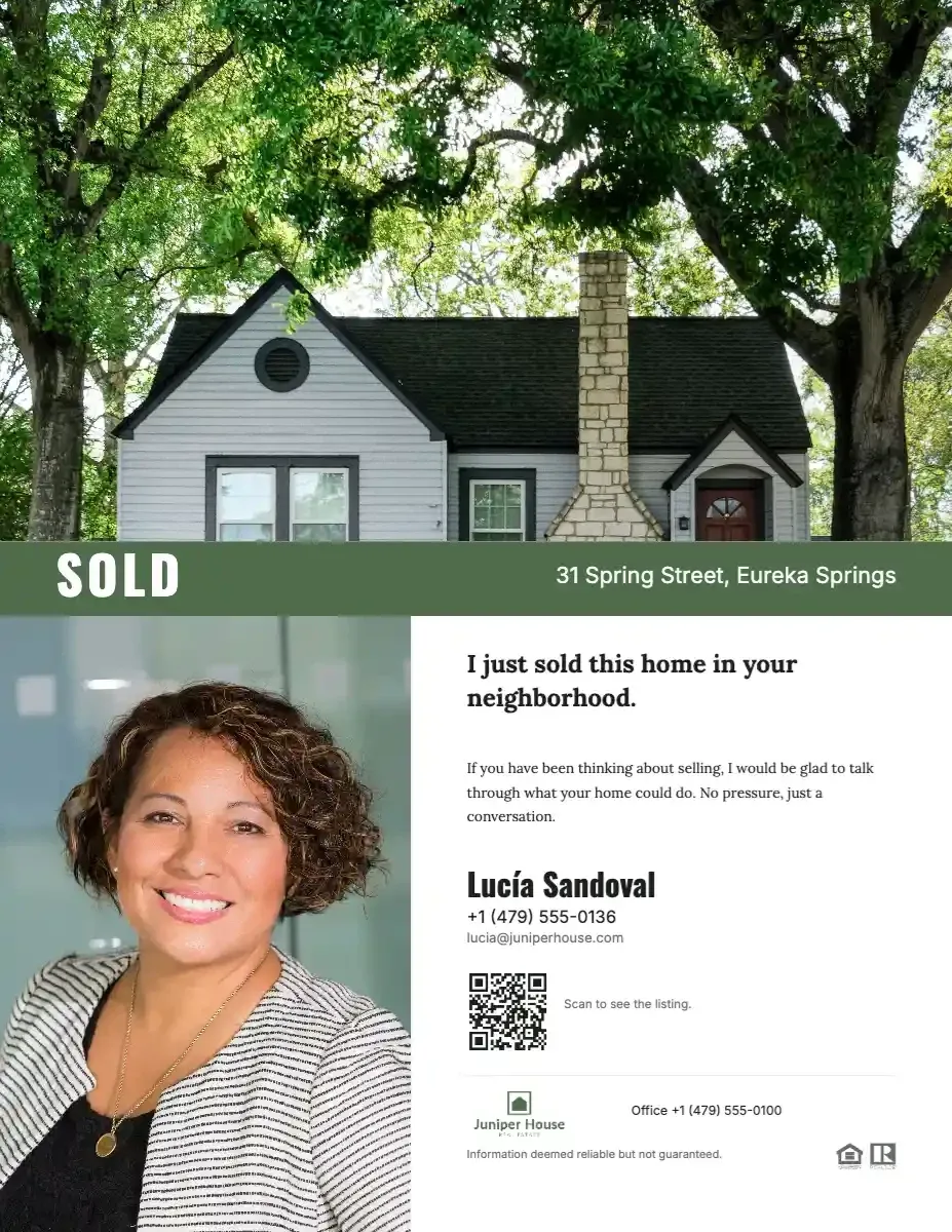 Sold Next Door, a flyer template