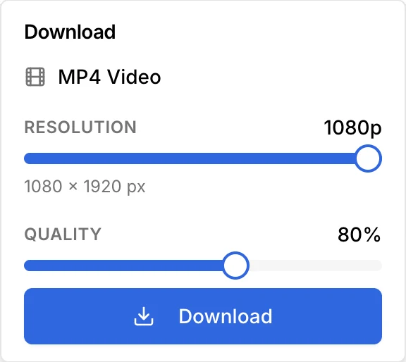 Download: MP4, with the resolution and quality